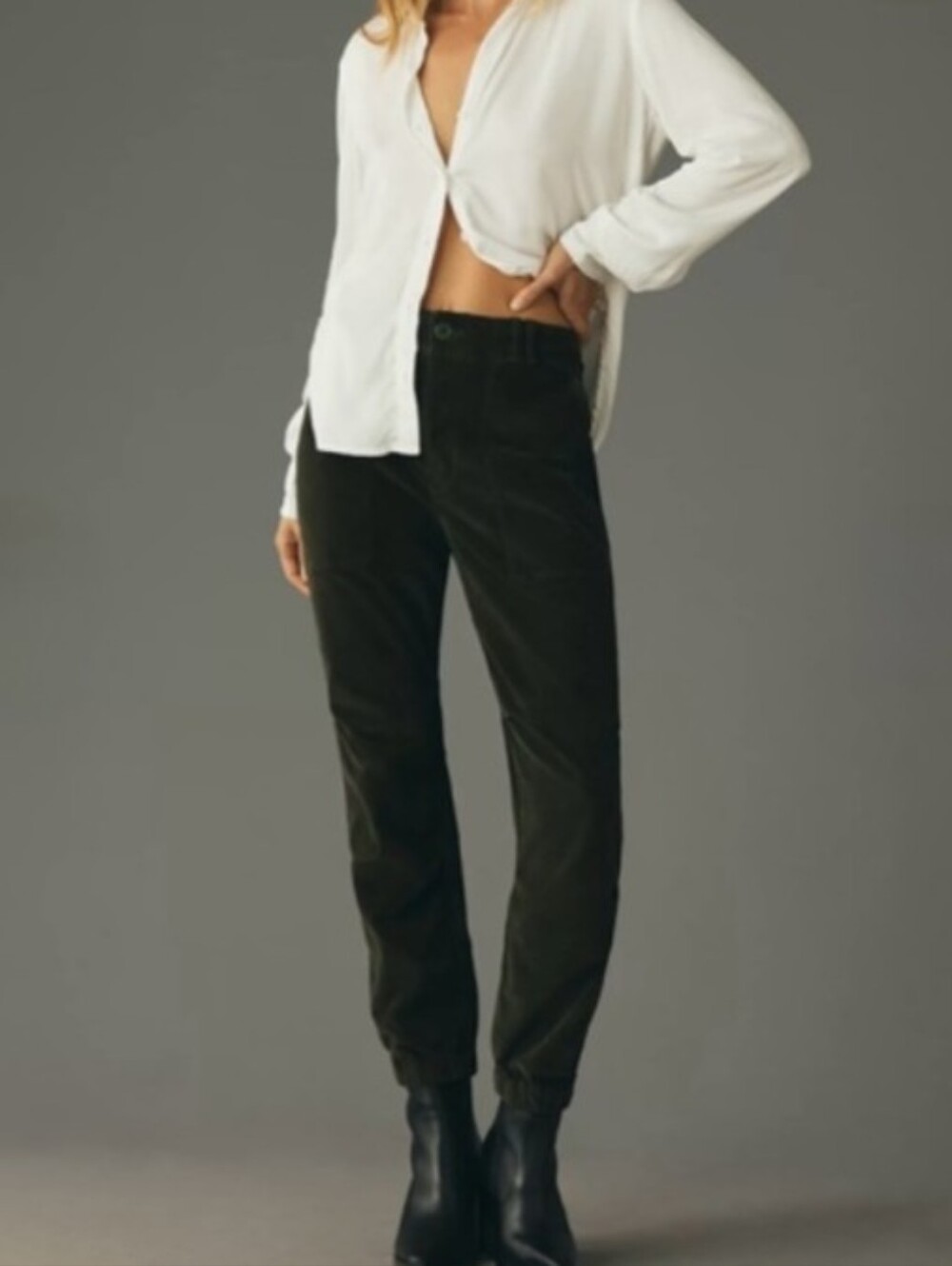 Citizens Of Humanity Olive Green Micro Corduroy Pants